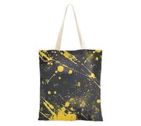 famyily Tote Bag Canvas Clash Of Yellow and Black Canvas Shopping Bags per Amico Personalizzato Riutilizzabili Borse della spesa di Tela