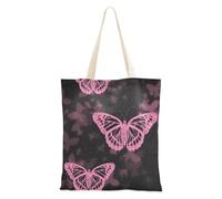 famyily Tote Bag Canvas Deep Peach Butterfly Cloth Tote Bags Con Manici per Compleanno Iniziale Tote Bags Per Le Donne