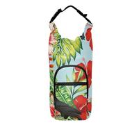 famyily Tropic Bird Tucano Parrot e Flower Portabottiglie d'acqua versatile porta bottiglia d'acqua isolata borsa per il trasporto per escursioni, adatta per bottiglie da 567 g, 680,4 g, 907,2 g, 1134