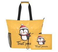 famyily Trust Process - Borsa tote portatile da donna con cerniera e tasche in rete, 2 pezzi, borsa da viaggio per viaggi, palestra