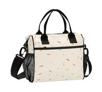 famyily Una minimalista illustrazione pastello di piccole spruzzature sparse borsa per il pranzo per gli uomini termiche borse per il pranzo con tracolla borsa per il pranzo per ragazze adolescenti