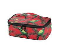 famyily Verde Scarlet ara Red Pine Trees Merry Christmas Lunch Bag Cooler Tote Box Lunch Box Kids Thermal Lunch Bag Portatile
