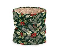 famyily William Morris, sciarpa invernale con agrifoglio rosso | Per la corsa al freddo, scaldacollo invernale in pile, caldo e spesso, foderato in pile caldo per uomini e donne