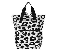 famyily Zaino per la mamma, borsa per pannolini essenziali per bambini | Elegante borsa da viaggio premaman, regalo per baby shower, stampa leopardata in bianco e nero minimalista