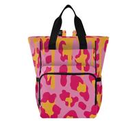 famyily Zaino per pannolini per bambini, borse per pannolini da viaggio | Elegante borsa da viaggio premaman, essenziale per neonati, leopardato pesca, giallo brillante