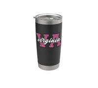 Fan art vintage con stampa leopardata della Virginia Game-Day Bicchiere termico in acciaio inox doppia parete