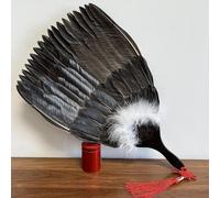 Fan cinese regalo tradizionale ventaglio portatile con piume per spettacoli