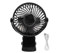 Fan clip USB portatile portatile ricaricabile a 360 gradi la desktop a basso rumore per il dormitorio domestico di ufficio silicone ABS 257G 257G (Nero)