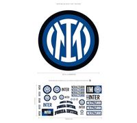fan decor Set Adesivi Ufficiale Inter Milan - 27 Stickers Inter in Vinile - Impermeabili, Rimovibili, Non Tossici - Per Laptop, Telefono, Cameretta, Festa - Regalo Bambini - 70x40cm