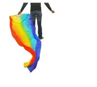 fan della danza cinese, 1 paio/1 pz Danza Del Ventre Velo A Ventaglio Di Seta Bambù Fatti A Mano Tinto Prestazioni Multicolor 120-250x90 cm(1pc Right-type 3,150x90cm)