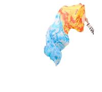fan della danza cinese, 1 paio/1 pz Danza Del Ventre Velo A Ventaglio Di Seta Bambù Fatti A Mano Tinto Prestazioni Multicolor 120-250x90 cm(1pc Right-type 6,150x90cm)