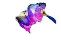 fan della danza cinese, 1 paio/1 pz Danza Del Ventre Velo A Ventaglio Di Seta Bambù Fatti A Mano Tinto Prestazioni Multicolor 120-250x90 cm(1pc Right-type 4,120x90cm)