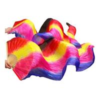 fan della danza cinese, Velo a ventaglio in seta dipinto a mano for danza del ventre 2 pezzi Multicolor (120-280) cm x 90(Sky Blue,280cm-90cm)