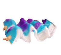 fan della danza cinese, Ventagli di velo seta cinese danza del ventre Confezione da 2 misure multiple multicolori(Purple,XL-230cm)