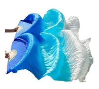 fan della danza cinese, Ventaglio Di Danza Del Ventre In Seta Multicolor 120-280cm 2 Pz(1,M-150cm-1pair(2pcs))