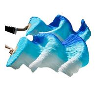 fan della danza cinese, Ventaglio Di Danza Del Ventre In Seta Multicolor 120-280cm 2 Pz(Black,S-120cm-1pair(2pcs))