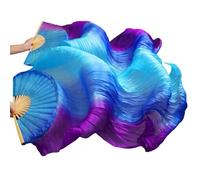 fan della danza cinese, Ventaglio Di Danza Del Ventre In Seta Multicolor 120-280cm 2 Pz(Green,L-180cm-1pair(2pcs))