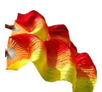 fan della danza cinese, Ventaglio Di Danza Del Ventre In Seta Multicolor 120-280cm 2 Pz(Grey,S-120cm-1pair(2pcs))