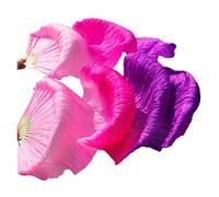 fan della danza cinese, Ventaglio di danza del ventre Veli seta a doppia mano Multicolori Dimensioni multiple Vero e(Color 5,180cm Silk)
