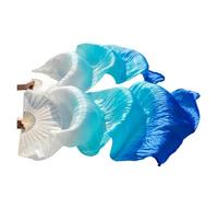 fan della danza cinese, Ventaglio di danza del ventre Veli seta a doppia mano Multicolori Dimensioni multiple Vero e(Color 11,210cm Silk)