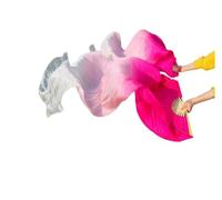 fan della danza cinese, Ventaglio di danza del ventre Veli seta a doppia mano Multicolori Dimensioni multiple Vero e(Color 2,240cm Silk)