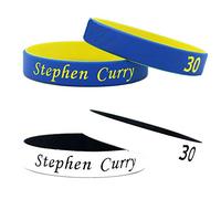 Fan della Stella di Pallacanestro Firma i Braccialetti di Colore Doppio Sport assorbono Il Braccialetto del Silicone del Sudore 4 Pezzi (Stephen Curry)
