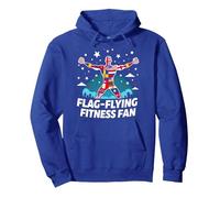 Fan di Fitness Volante della Bandiera Felpa con Cappuccio, Unisex per Adulti, Blu Reale, XL
