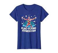 Fan di Fitness Volante della Bandiera Maglietta, Donna, Blu Reale, XS