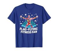 Fan di Fitness Volante della Bandiera Maglietta, Uomo, Blu Reale, 3XL