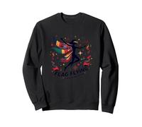 Fan di Moda con Bandiera Volante Felpa, Unisex per Adulti, Nero, L