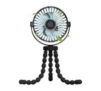 Fan Di Raffreddamento A Passeggino - Ventola Di Pram Portatile Mini | Piccola Clip Ricaricabile Sulla Ventola | Supporto Per Polpo Flessibile, Silenzioso Ventilatore Ricaricabile A 3 Marce Per Seggiol