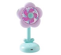 Fan Di Scrivania Tranquilla - Flower Piccole Ventilatori Per Il Raffreddamento Della Camera Da Letto | Circulatore Ad Aria Con Luce Notturna E 2 Marce Per Ragazze Donne Viaggiare In Camicia Da Picnic