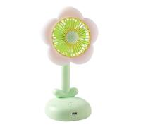 Fan Di Scrivania Tranquilla - Flower Piccole Ventilatori Per Il Raffreddamento Della Camera Da Letto | Circulatore Ad Aria Con Luce Notturna E 2 Marce Per Ragazze Donne Viaggiare In Camicia Da Picnic