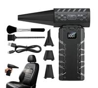 Fan - Electric Air Duster | Handheld Cordless Blower | 100-Gear Stepless Speed, Built-In LED Light, 3000mAh Battery, for Keyboard Cleaning, PC Tower, Car Interior & Desk Dust