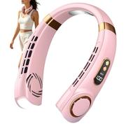 Fan For Neck, 5-Speed Silent Rechargeable Wind Blower Wearable LED Fan