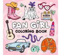 Fan Girl Coloring Book: 50 Bold & Easy Coloring Pages Featuring Cute Music Themed Aesthetic for Girls, Kids, Teens, Gift for Girly Fan