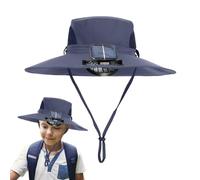Fan Hat, Solar Power Cap, Breathable Children Hat, protezione UV Headwear, 20.47-21.65 in, Fast Drying, Adjustable Headdress for Beach Trips Camping Hiking Fishing Outdoor Sports