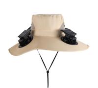 Fan Hat Solar Powered - Solar Powered Sun Protection, 4-Head Fan Wide Brim