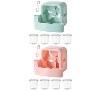Fan Ice Box Attachment, 2 Pieces Hangable Electric Fan Ice Holder, Cooler Accessories Cooling Artifact with Hook for Home, Hot Weather, Terrace, Daily Balcony, Workplace, Alley, Room