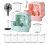 Fan Mist Cooling Adapter, Hangable Ice Storage Box, Compact & Reusable Design, Electric Fan Cooler Accessory for Home, Balcony, Terrace, Workplace, Room, Desktop, Hot Weather Use