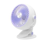 Fan portatile | Clip da 7,68 pollici sulla ventola | ABS USB Desk Fans-Silent Airflow ricaricabile a 5 marce con regolazione a 720 °, adatto ai viaggi leggeri per il campeggio della