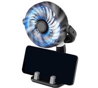 Fan USB Powered - 160° Rotazione Personal Cooling Fan, High Velocity Air Circulator, Portable Desk Fn, Silent Brushless Motor, Secure Dashboard Mount, Multi-Speed Airflow | for Drivers