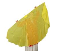 Fan Veils Danza del Ventre,Fan Veils 2 pezzi di velo a lisca pesce, ventaglio, oggetti scena for spettacoli danza popolare, adorazione, lode, cartilagine, colore sfumato, luce grande 60 cm(Yellow)