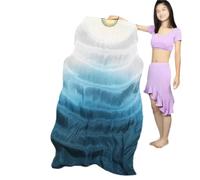 Fan Veils Danza del Ventre,Fan Veils Un paio di veli seta for danza del ventre da donna, accessori for spettacoli teatrali leggeri e fluidi, for costumi orientali, 1,8 m(100mm 85a,180cm-Hot Size)