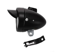 Fanale anteriore a LED per bicicletta, stile classico, cromato, stile vintage, con angolo di visione di 160°, luce bianca per la sicurezza notturna (nero)
