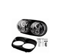 Fanale Anteriore Fari Anteriori Per Moto Faro Anteriore A Doppio LED Da 5,75" Per Moto 90 W Per Road Per Glide 2004 2005 2006 2007 2008 2009 2010 2011 2012 2013(Black chrome)