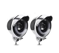 Fanale Anteriore Fari Anteriori Per Moto Per Suzuki Custom Bike Faretto Bianco Con Interruttore Lampada Ausiliaria Per Faro LED Per Moto 12V Angel Eye(2pc Chrome)