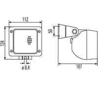 Fanale da Lavoro Alogeno HELLA Ultra Raggio 12/24V Incasso Bodenausleuchtung