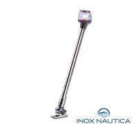 FANALE DI FONDA A LED CON ASTA ABBATTIBILE mm 600 INOX NERO BARCA