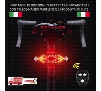 Fanale Frecce LED Bicicletta Monopattino MTB Indicatori Direzione + Telecomando